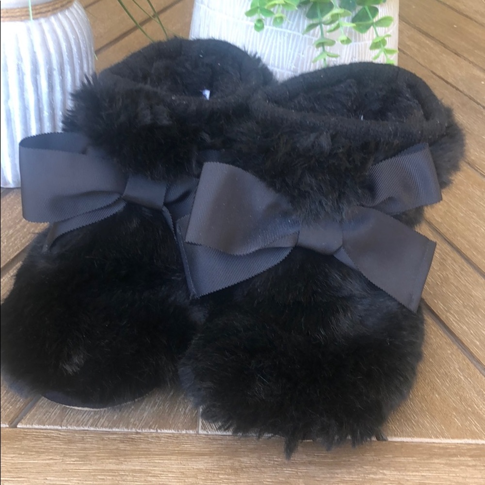 (Sold) Kate Spade Fabian Furry Slipper Bootie Blac - Picture 2 of 7